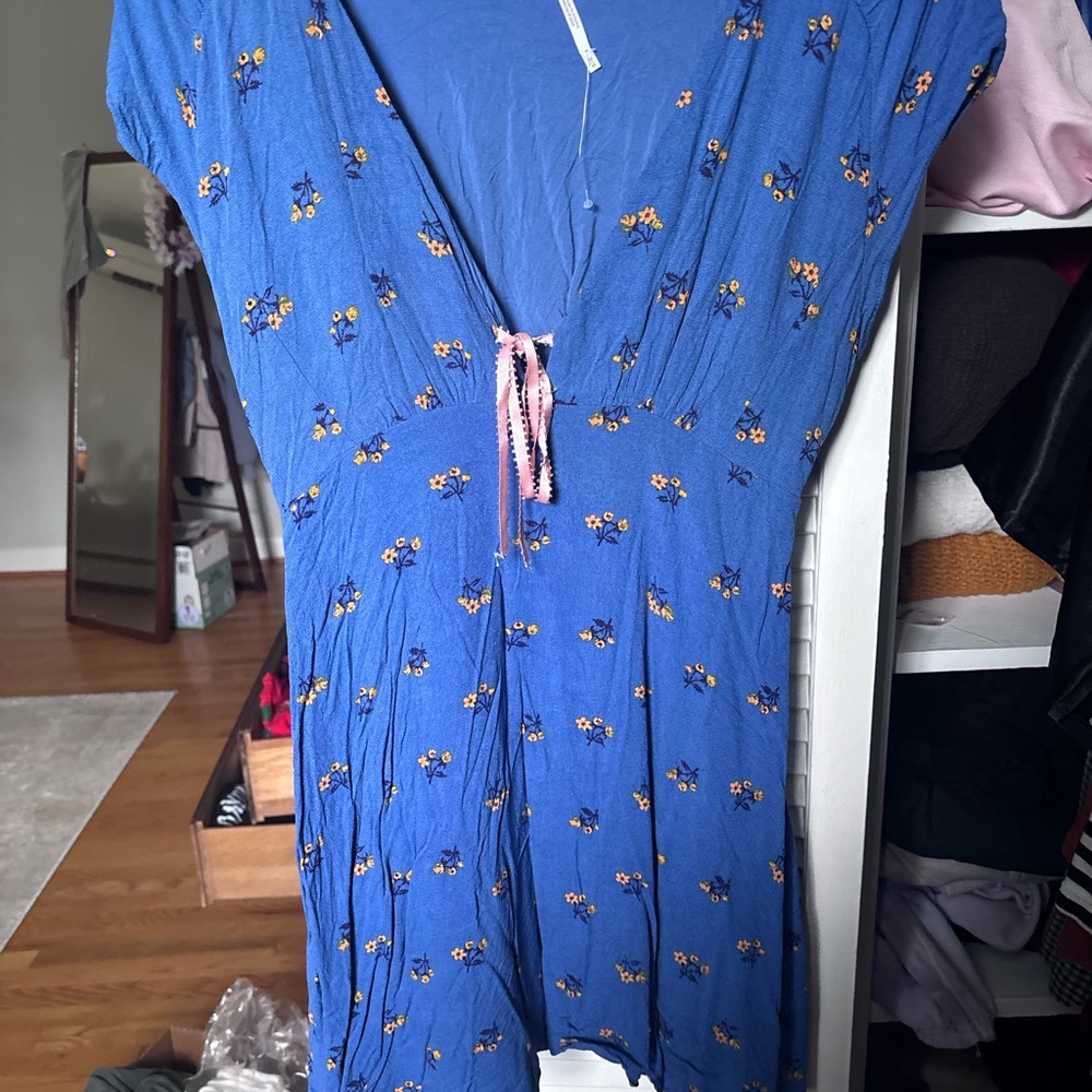 Free People Blue Floral Mini Dress